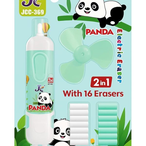 Cute Electric Pencil Erasers with Fan & 12 Refills Set for Kids